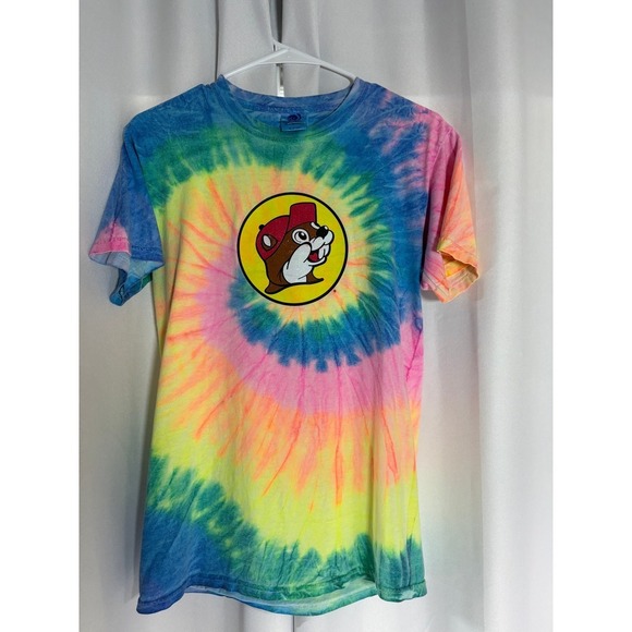 BUC-EE'S Tops - Buc-ee's Tie Dye Graphic T-Shirt Small Rainbow But First Buc-ee's S0013